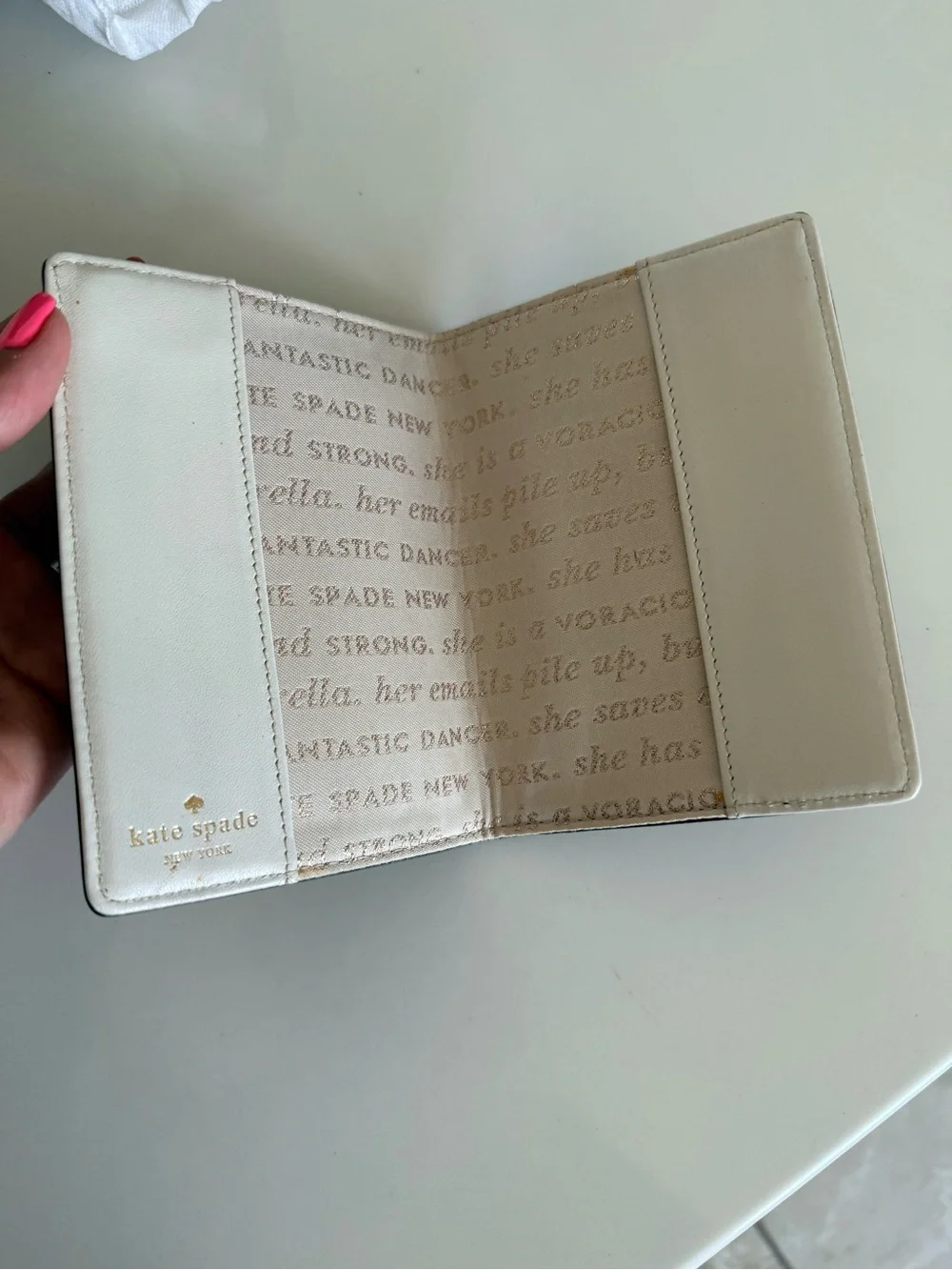 kate spade Cream Passport Holder